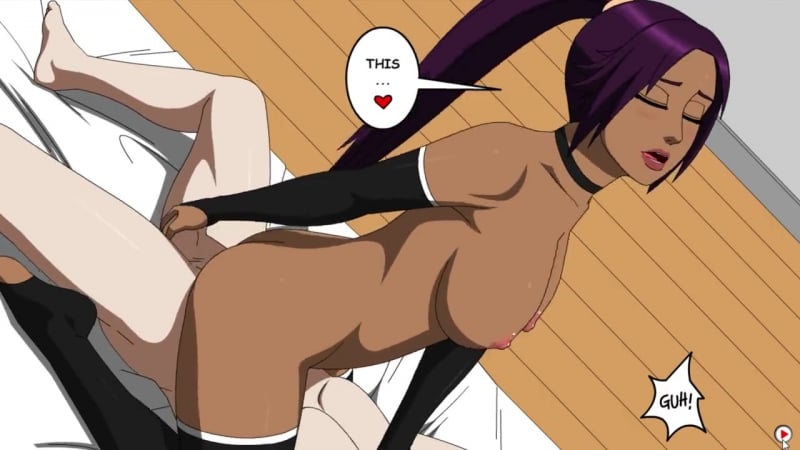 Cute yoruichi (bleach hentai) [cartoon, porn, animation, blowjob, sex, dark skin]