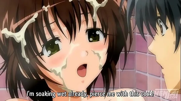 Hentai - Hot Shower with my Step Sister but our Family Catch Us [Subtitled]