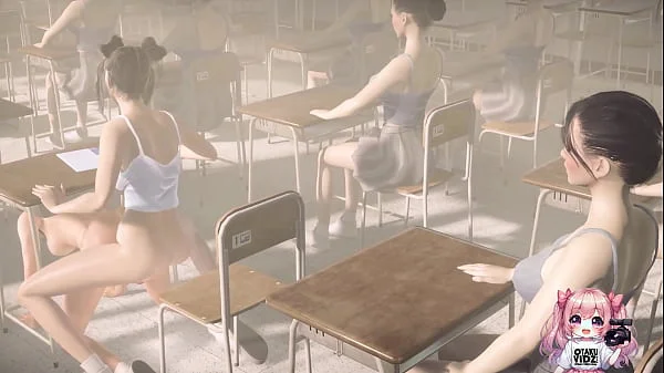 Anime Horny classmates fucking in public classroom