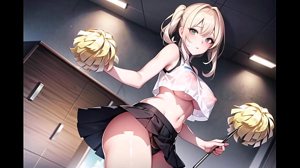 Hot Anime Cheerleader Motivating You Transparent Cloth (with pussy masturbation ASMR sound!)